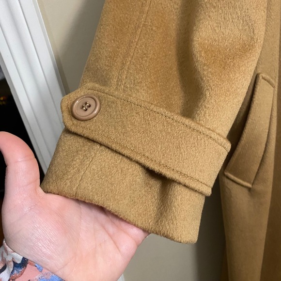 Cassidy Vintage Caramel 100% Pure Wool Made in USA Swing Trench Coat Size 10 - Picture 8 of 14